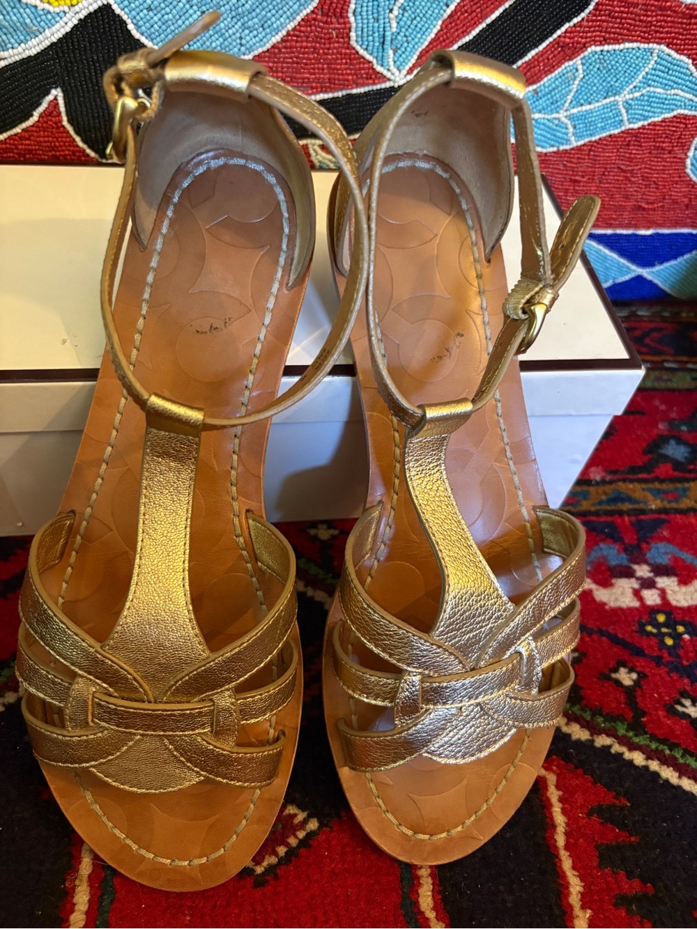 SZ 9 Coach gladiator metallic sandel - Picture 4 of 8